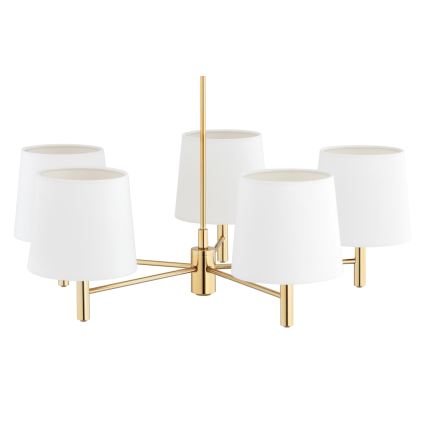 BRILAGI - Lampadario a stelo MONTE 5xE27/60W/230V crema/oro