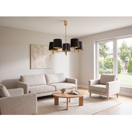 BRILAGI - Lampadario a stelo MONTE 5xE27/60W/230V nero/oro