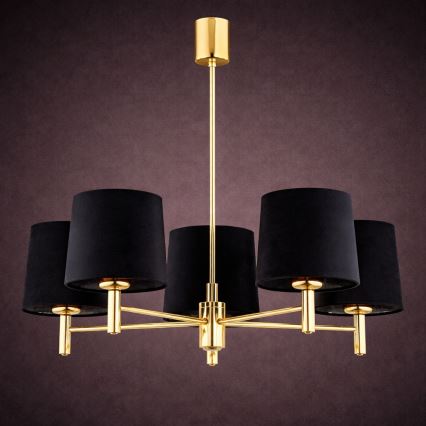 Brilagi - Lampadario a stelo MONTE 5xE27/60W/230V nero/oro