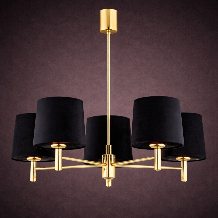 Brilagi - Lampadario a stelo MONTE 5xE27/60W/230V nero/oro