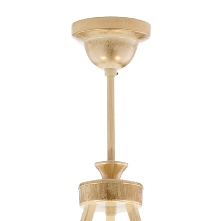 Brilagi - Lampadario a stelo SAPHIRE 3xE27/15W/230V Ø 66 cm crema/oro/patina