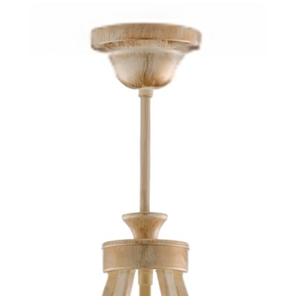 Brilagi - Lampadario a stelo SAPHIRE 5xE27/15W/230V Ø 66 cm crema/oro/patina