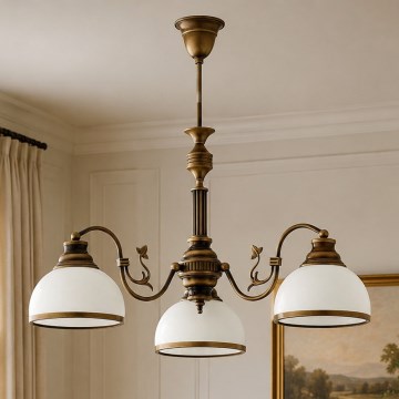 Brilagi - Lampadario a stelo TAURUS 3xE27/15W/230V Ø 70 cm bronzo