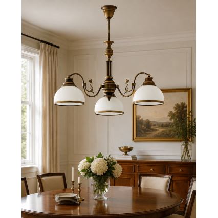 Brilagi - Lampadario a stelo TAURUS 3xE27/15W/230V Ø 70 cm bronzo