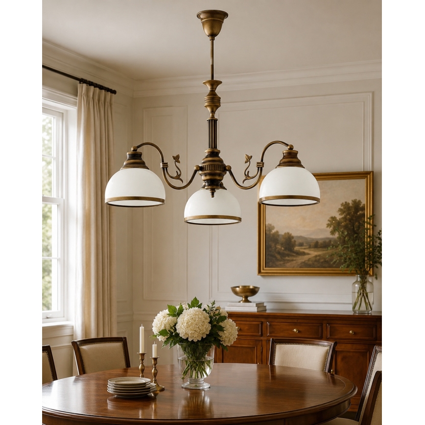 Brilagi - Lampadario a stelo TAURUS 3xE27/15W/230V Ø 70 cm bronzo