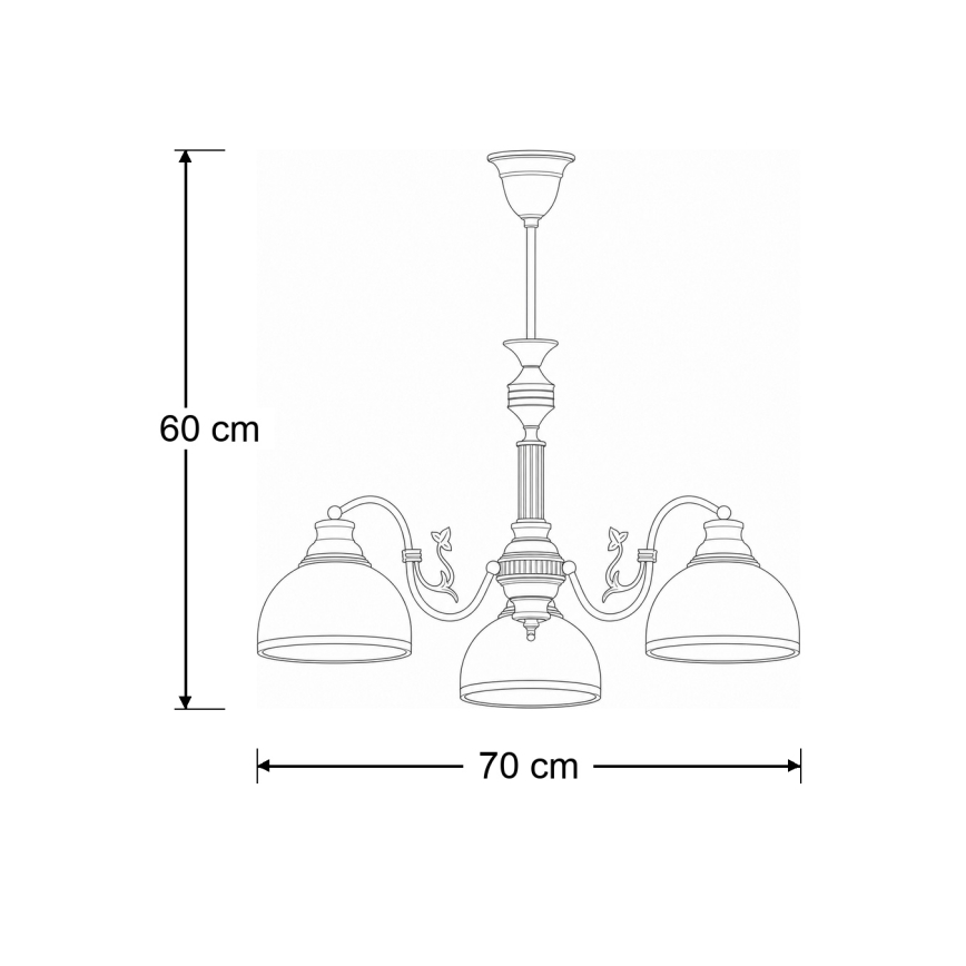 Brilagi - Lampadario a stelo TAURUS 3xE27/15W/230V Ø 70 cm bronzo