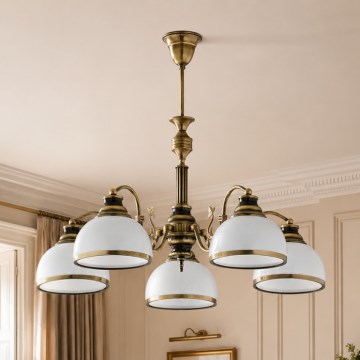 Brilagi - Lampadario a stelo TAURUS 5xE27/15W/230V Ø 70 cm bronzo