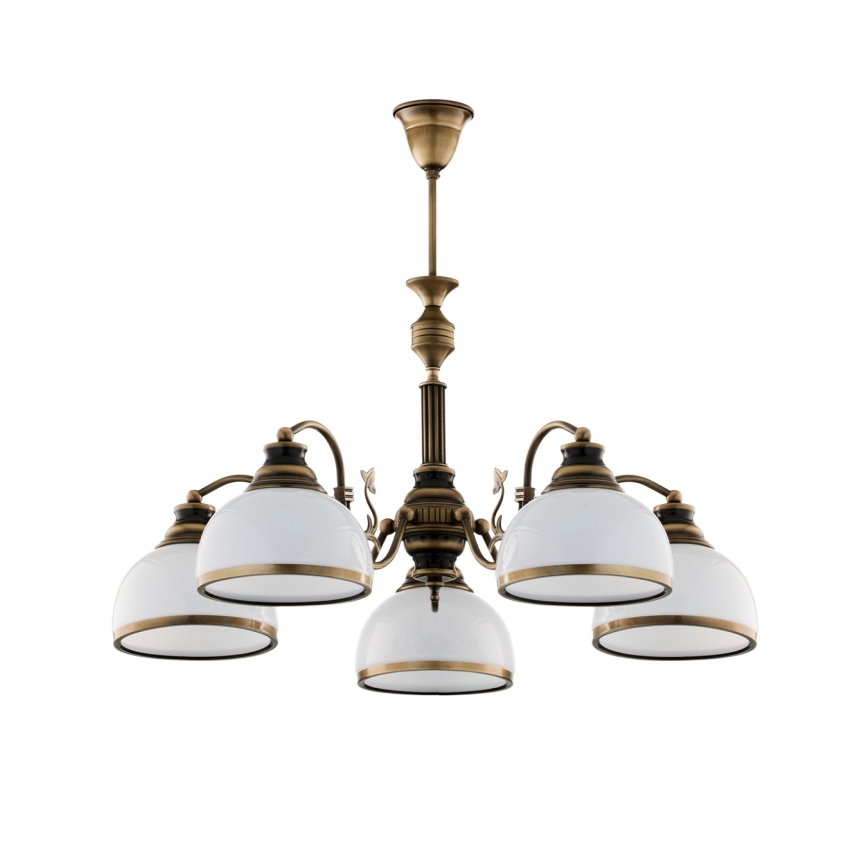 Brilagi - Lampadario a stelo TAURUS 5xE27/15W/230V Ø 70 cm bronzo