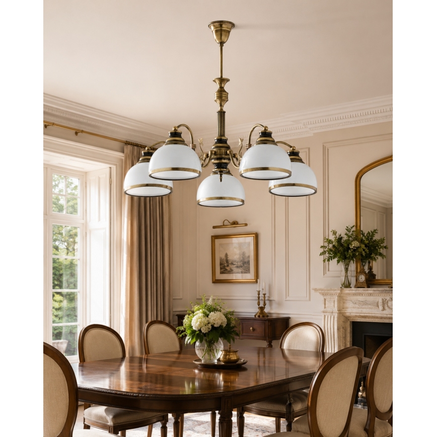 Brilagi - Lampadario a stelo TAURUS 5xE27/15W/230V Ø 70 cm bronzo
