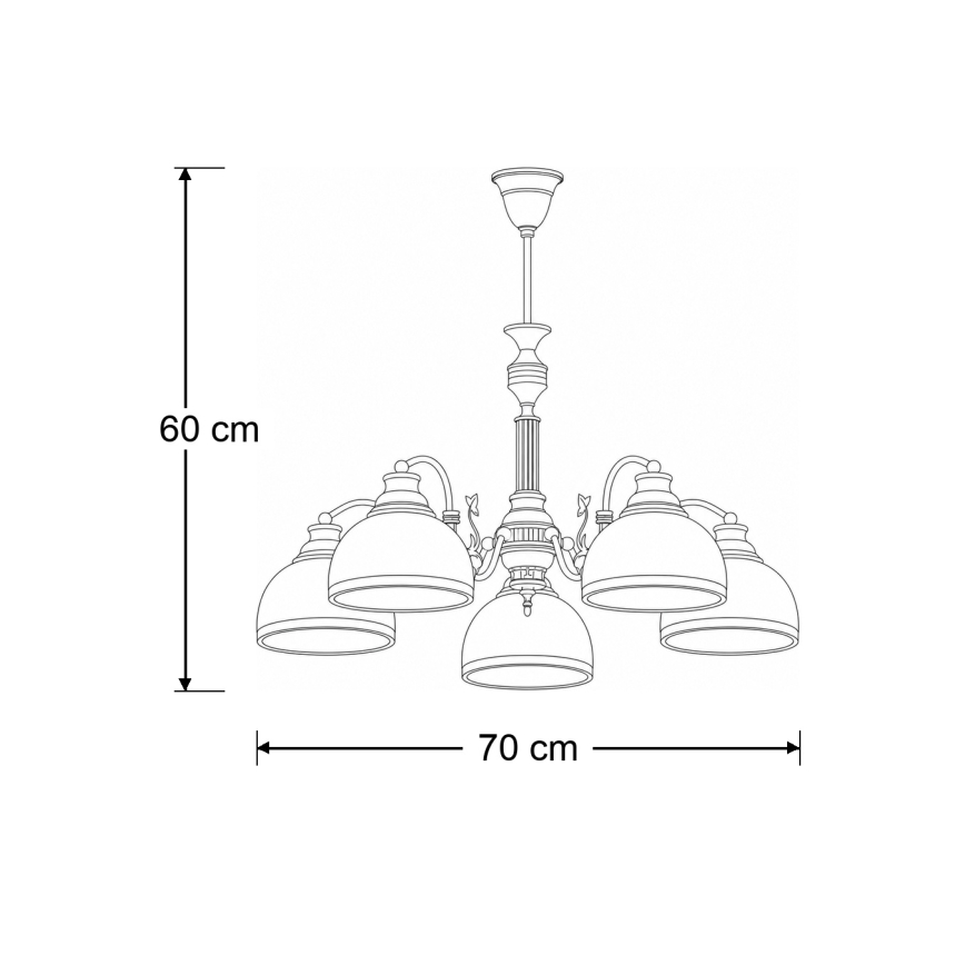 Brilagi - Lampadario a stelo TAURUS 5xE27/15W/230V Ø 70 cm bronzo