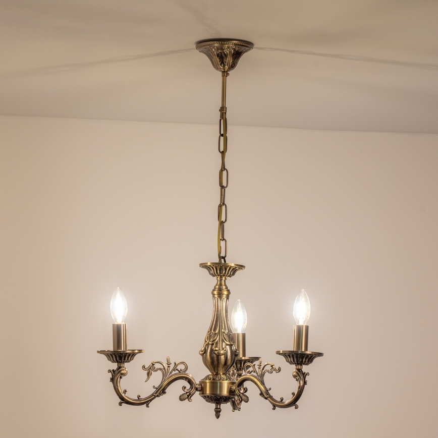 BRILAGI - Lampadario CLASSIC a catena 3xE14/10W/230V in ottone