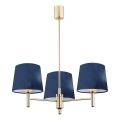 Brilagi - Lampadario con asta MONTE 3xE27/15W/230V blu/oro
