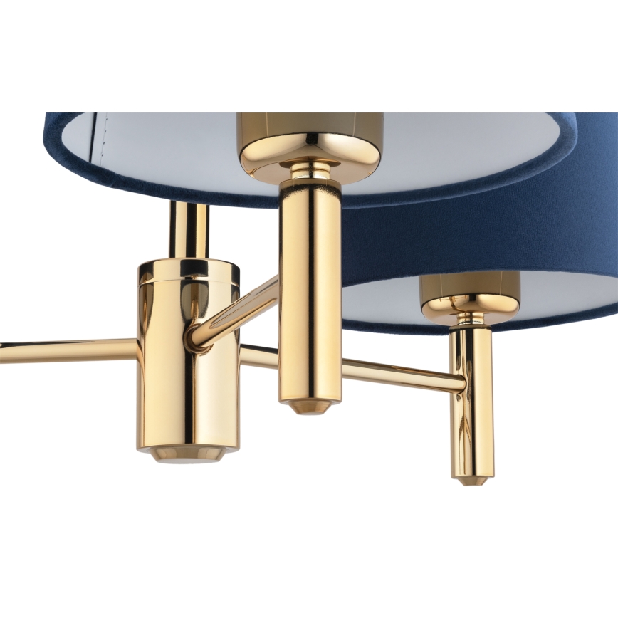BRILAGI - Lampadario con asta MONTE 3xE27/60W/230V blu/oro