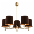 Brilagi - Lampadario con asta MONTE 5xE27/15W/230V marrone/oro