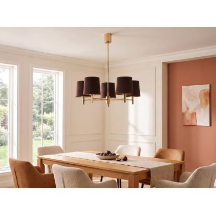 Brilagi - Lampadario con asta MONTE 5xE27/60W/230V marrone/oro