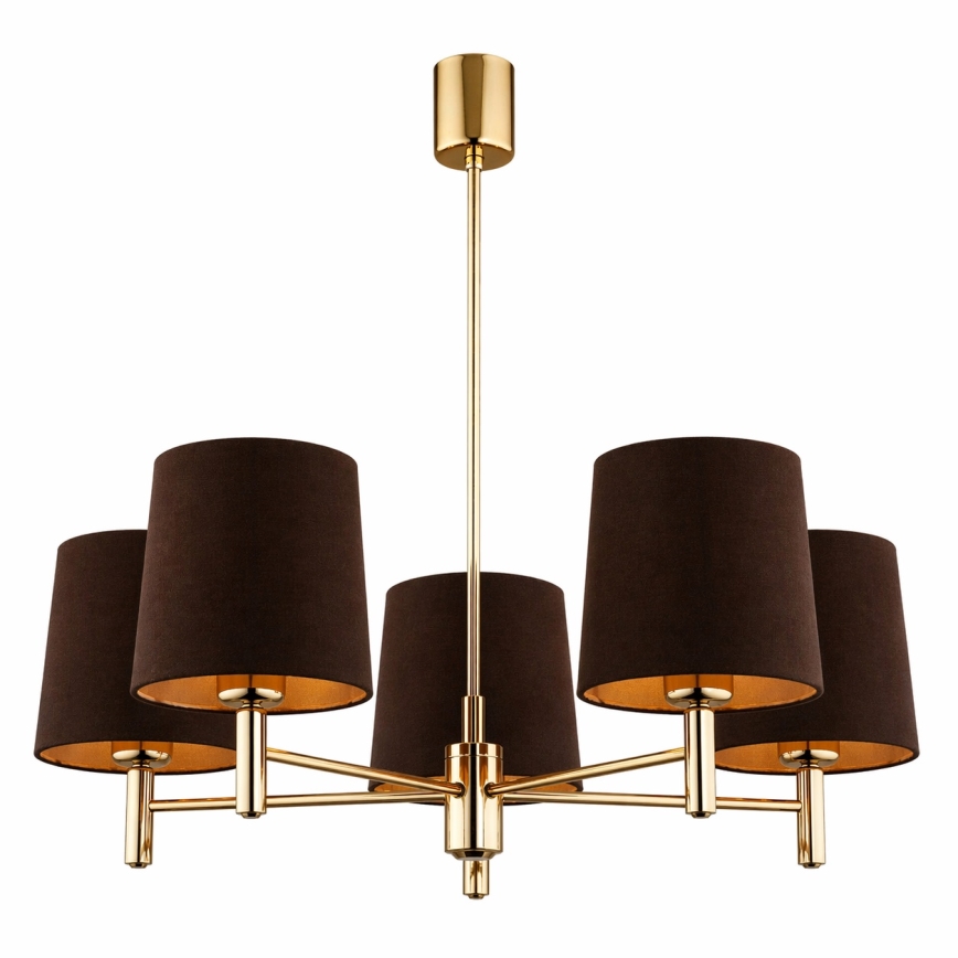 Brilagi - Lampadario con asta MONTE 5xE27/60W/230V marrone/oro