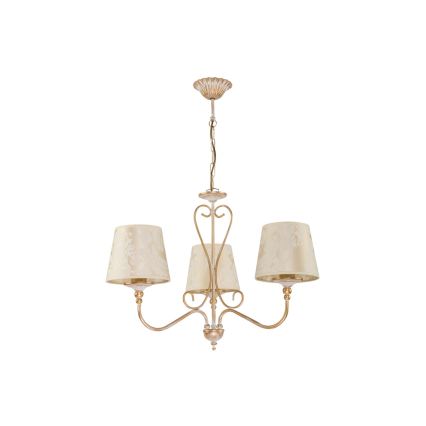 Brilagi - Lampadario con catena SONIA 3xE27/15W/230V Ø 64 cm crema/patina