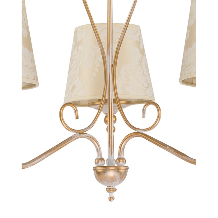 Brilagi - Lampadario con catena SONIA 3xE27/15W/230V Ø 64 cm crema/patina
