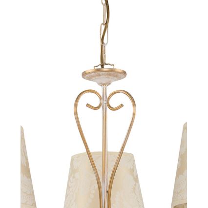 Brilagi - Lampadario con catena SONIA 3xE27/15W/230V Ø 64 cm crema/patina