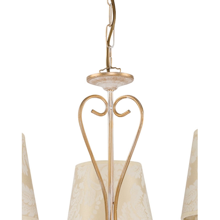 Brilagi - Lampadario con catena SONIA 3xE27/15W/230V Ø 64 cm crema/patina