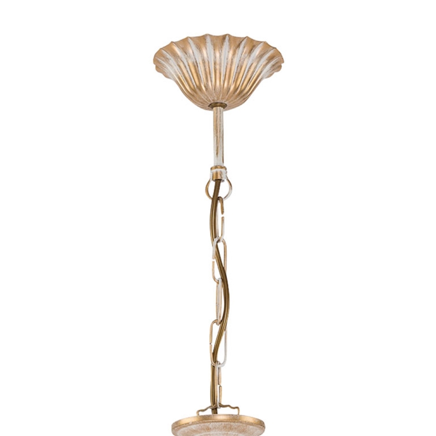 Brilagi - Lampadario con catena SONIA 3xE27/15W/230V Ø 64 cm crema/patina