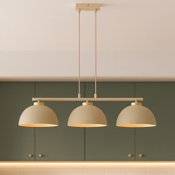 Brilagi - Lampadario con cavo 3xE27/60W/230V beige/oro