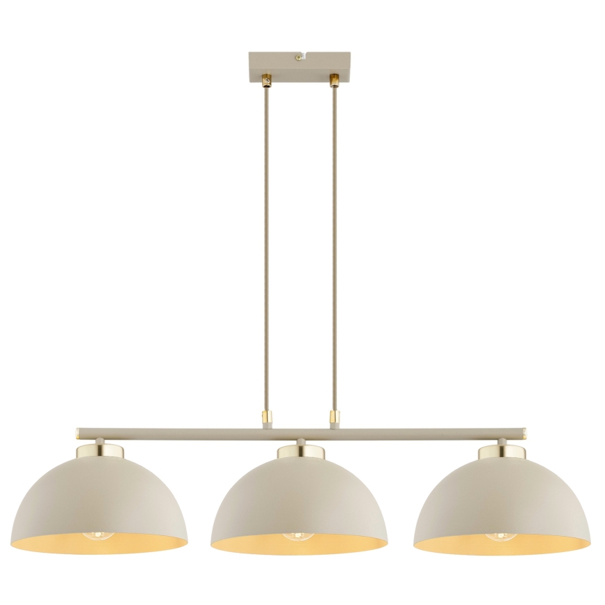Brilagi - Lampadario con cavo 3xE27/60W/230V beige/oro