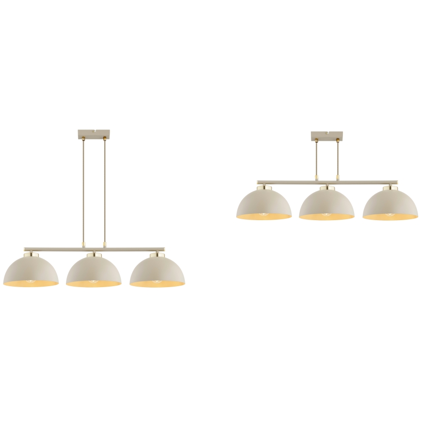 Brilagi - Lampadario con cavo 3xE27/60W/230V beige/oro