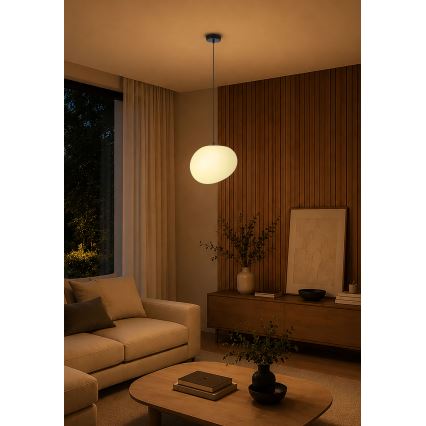 BRILAGI - Lampadario con cavo PEBBLES 1xE27/40W/230V Ø 30 cm nero