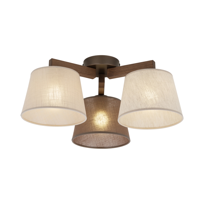 Brilagi - Lampadario da soffitto a montaggio superficiale LATTE 3xE27/15W/230V pino/mix