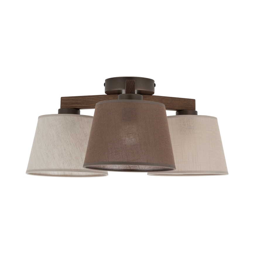 Brilagi - Lampadario da soffitto a montaggio superficiale LATTE 3xE27/15W/230V pino/mix