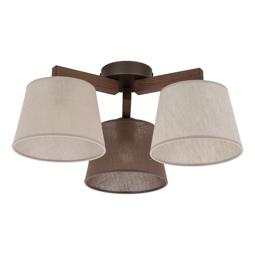 Brilagi - Lampadario da soffitto a montaggio superficiale LATTE 3xE27/60W/230V pino/mix