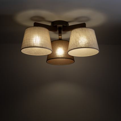 Brilagi - Lampadario da soffitto a montaggio superficiale LATTE 3xE27/60W/230V pino/mix