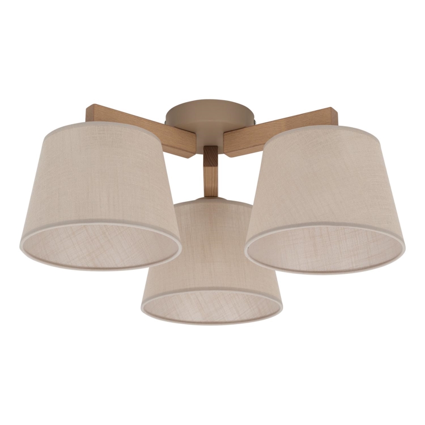 Brilagi - Lampadario da soffitto a montaggio superficiale LATTE SABIA 3xE27/15W/230V pino/beige