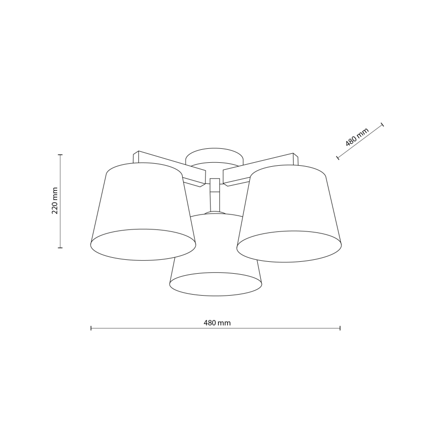 Brilagi - Lampadario da soffitto a montaggio superficiale LATTE SABIA 3xE27/15W/230V pino/beige