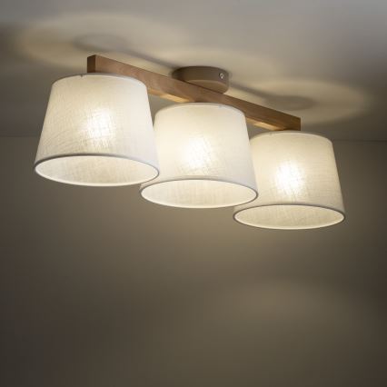 Brilagi - Lampadario da soffitto a montaggio superficiale LATTE SABIA 3xE27/15W/230V pino/bianco
