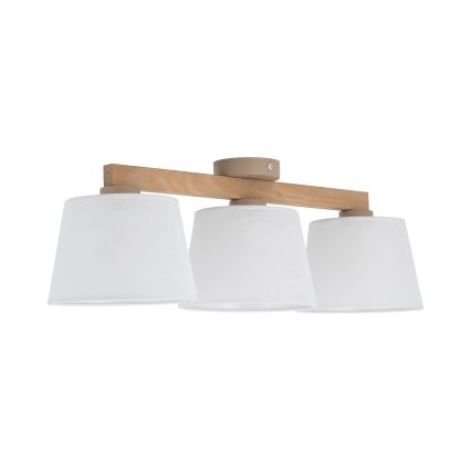 Brilagi - Lampadario da soffitto a montaggio superficiale LATTE SABIA 3xE27/15W/230V pino/bianco