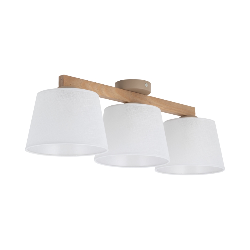 Brilagi - Lampadario da soffitto a montaggio superficiale LATTE SABIA 3xE27/15W/230V pino/bianco