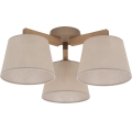 Brilagi - Lampadario da soffitto a montaggio superficiale LATTE SABIA 3xE27/60W/230V pino/beige