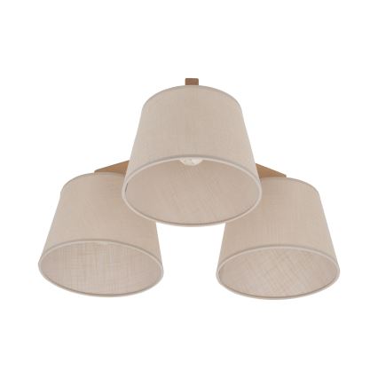 Brilagi - Lampadario da soffitto a montaggio superficiale LATTE SABIA 3xE27/60W/230V pino/beige