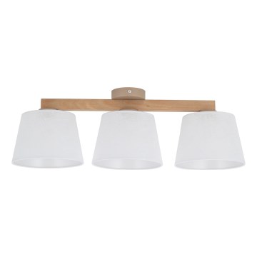 Brilagi - Lampadario da soffitto a montaggio superficiale LATTE SABIA 3xE27/60W/230V pino/bianco