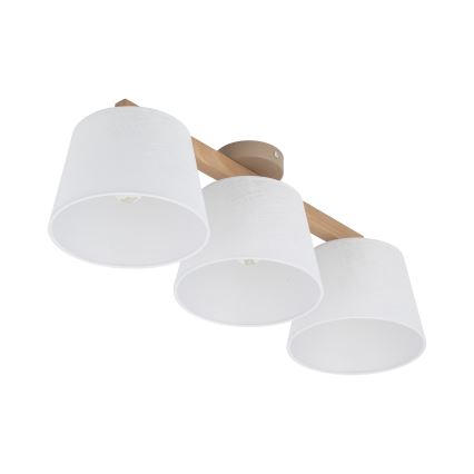 Brilagi - Lampadario da soffitto a montaggio superficiale LATTE SABIA 3xE27/60W/230V pino/bianco
