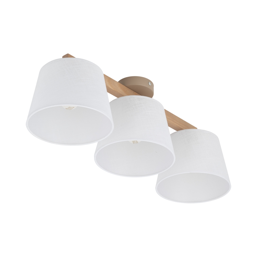 Brilagi - Lampadario da soffitto a montaggio superficiale LATTE SABIA 3xE27/60W/230V pino/bianco