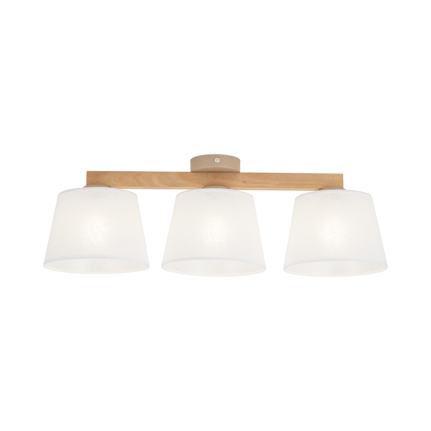 Brilagi - Lampadario da soffitto a montaggio superficiale LATTE SABIA 3xE27/60W/230V pino/bianco