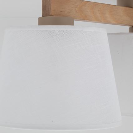Brilagi - Lampadario da soffitto a montaggio superficiale LATTE SABIA 3xE27/60W/230V pino/bianco