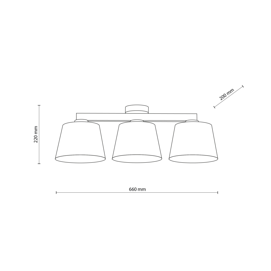 Brilagi - Lampadario da soffitto a montaggio superficiale LATTE SABIA 3xE27/60W/230V pino/bianco