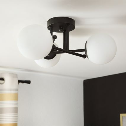Brilagi - Lampadario da soffitto a montaggio superficiale MALIVA 3xE14/15W/230V nero/bianco