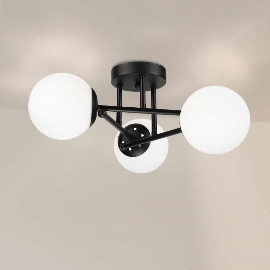 Brilagi - Lampadario da soffitto a montaggio superficiale MALIVA 3xE14/15W/230V nero/bianco