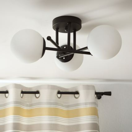 Brilagi - Lampadario da soffitto a montaggio superficiale MALIVA 3xE14/15W/230V nero/bianco