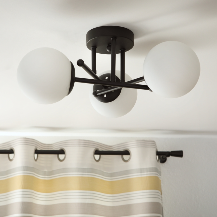 Brilagi - Lampadario da soffitto a montaggio superficiale MALIVA 3xE14/15W/230V nero/bianco